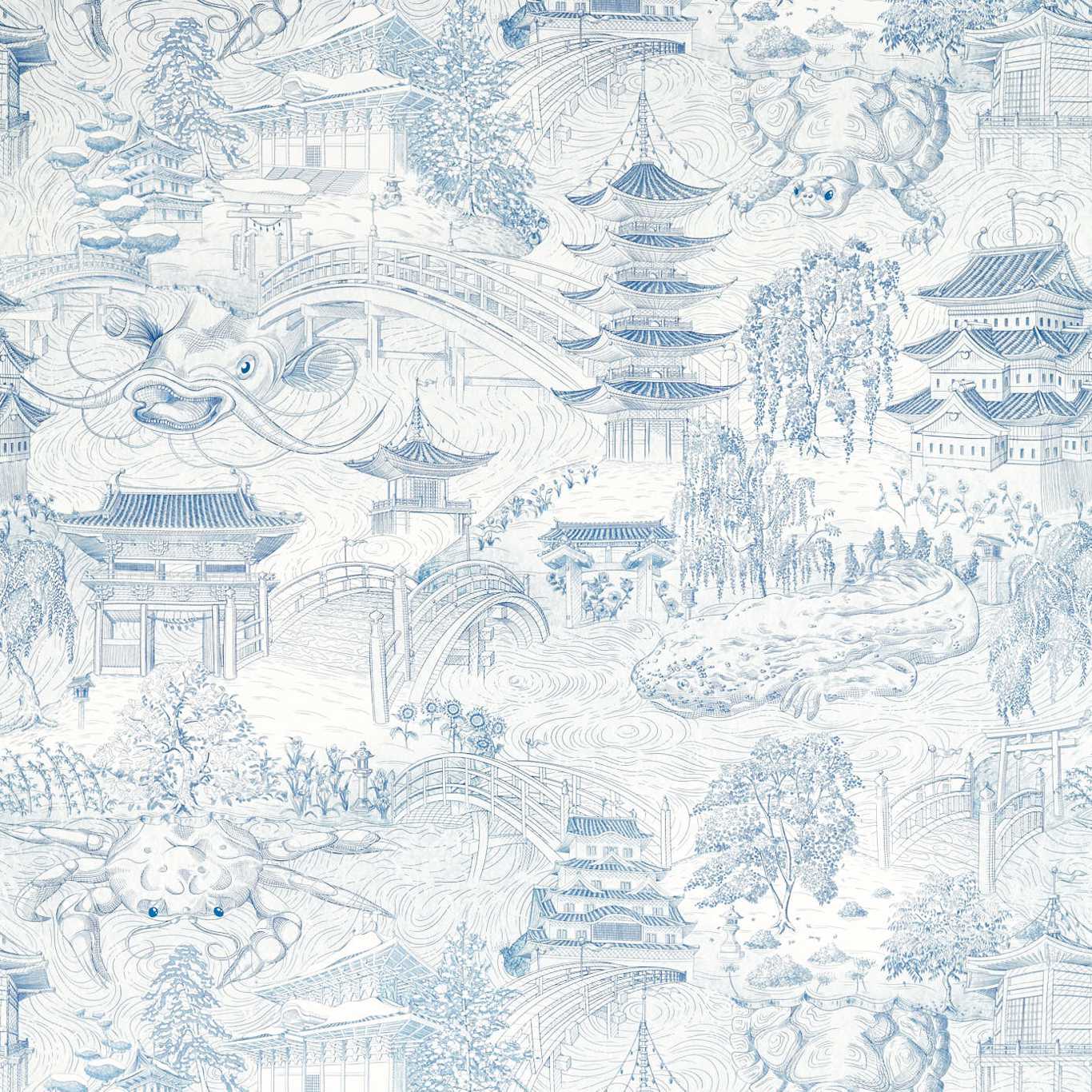 Eastern Palace Indigo Fabric by ZOF