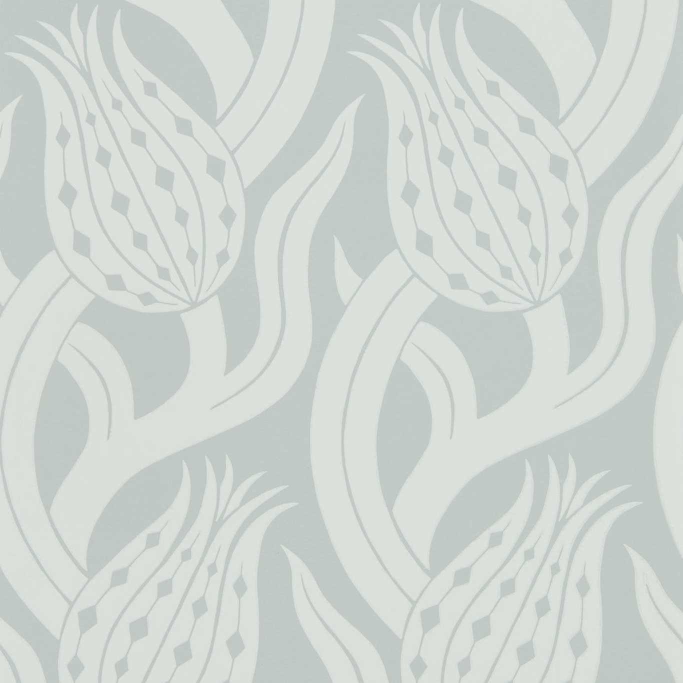 Persian Tulip Quartz Grey Wallpaper by ZOF