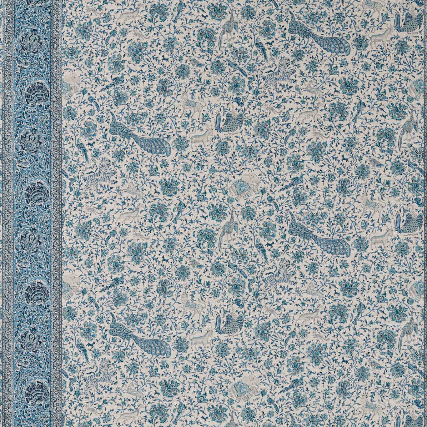 Mughal Menagerie Mazarine Blue Wallpaper by ZOF