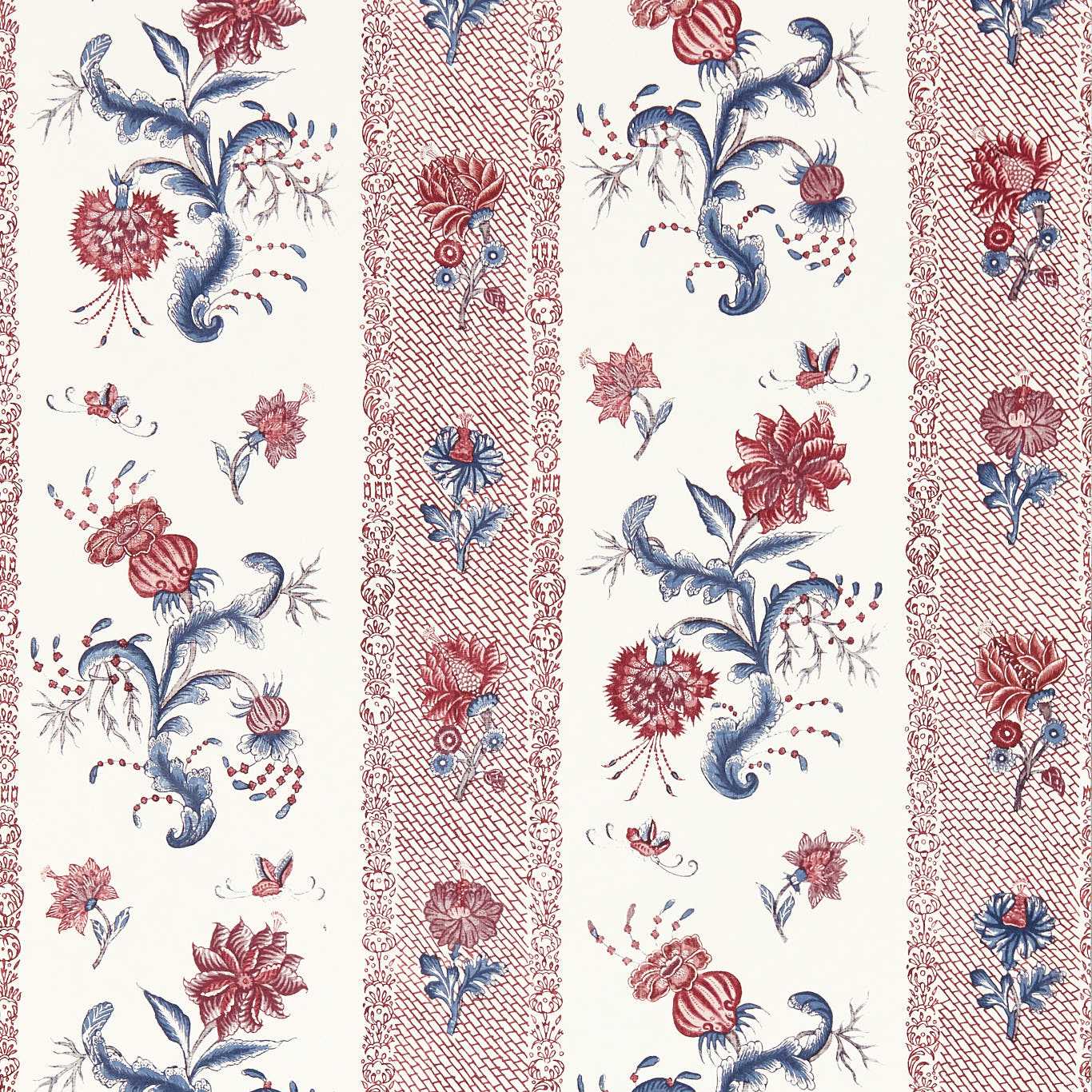 Papaver Stripe Indigo/Madder Wallpaper by ZOF