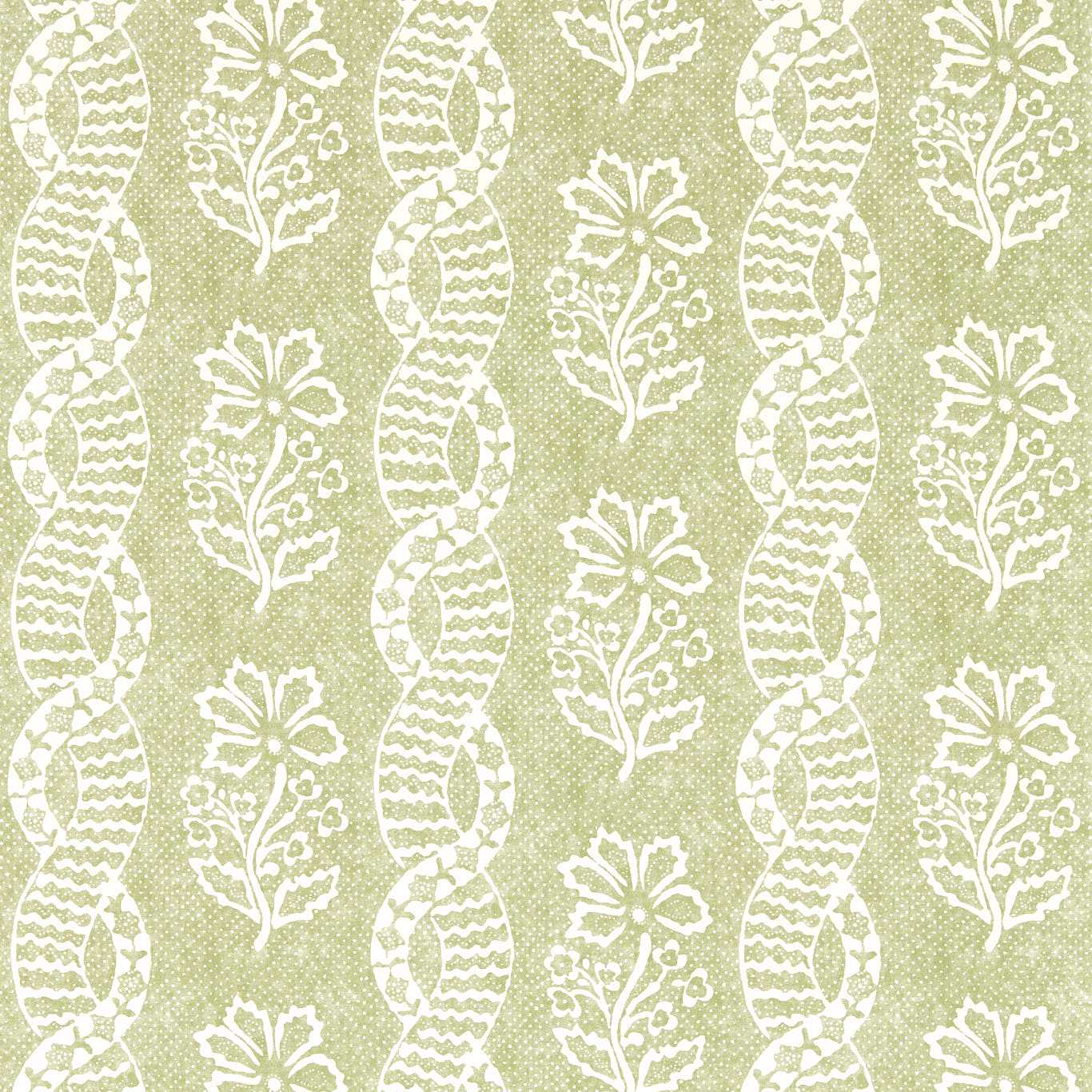 Dabu Stripe Pale Olive Wallpaper by ZOF