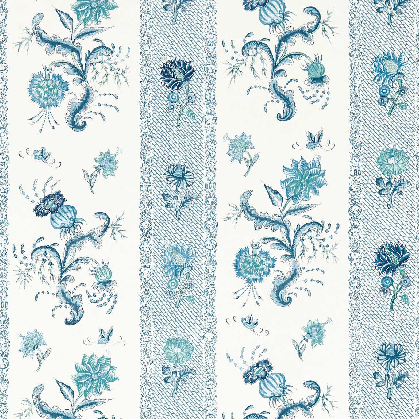 Papaver Stripe Mazarine Blue Wallpaper by ZOF