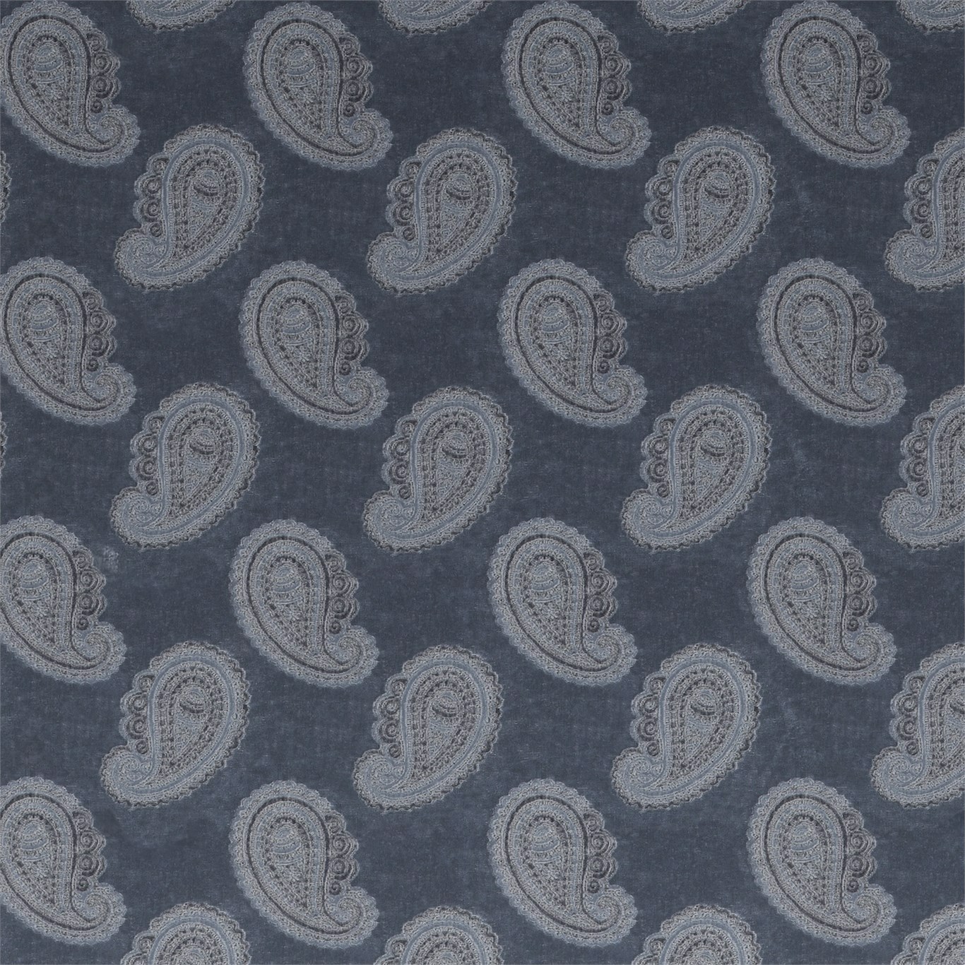 Orissa Velvet Blue Fabric by ZOF