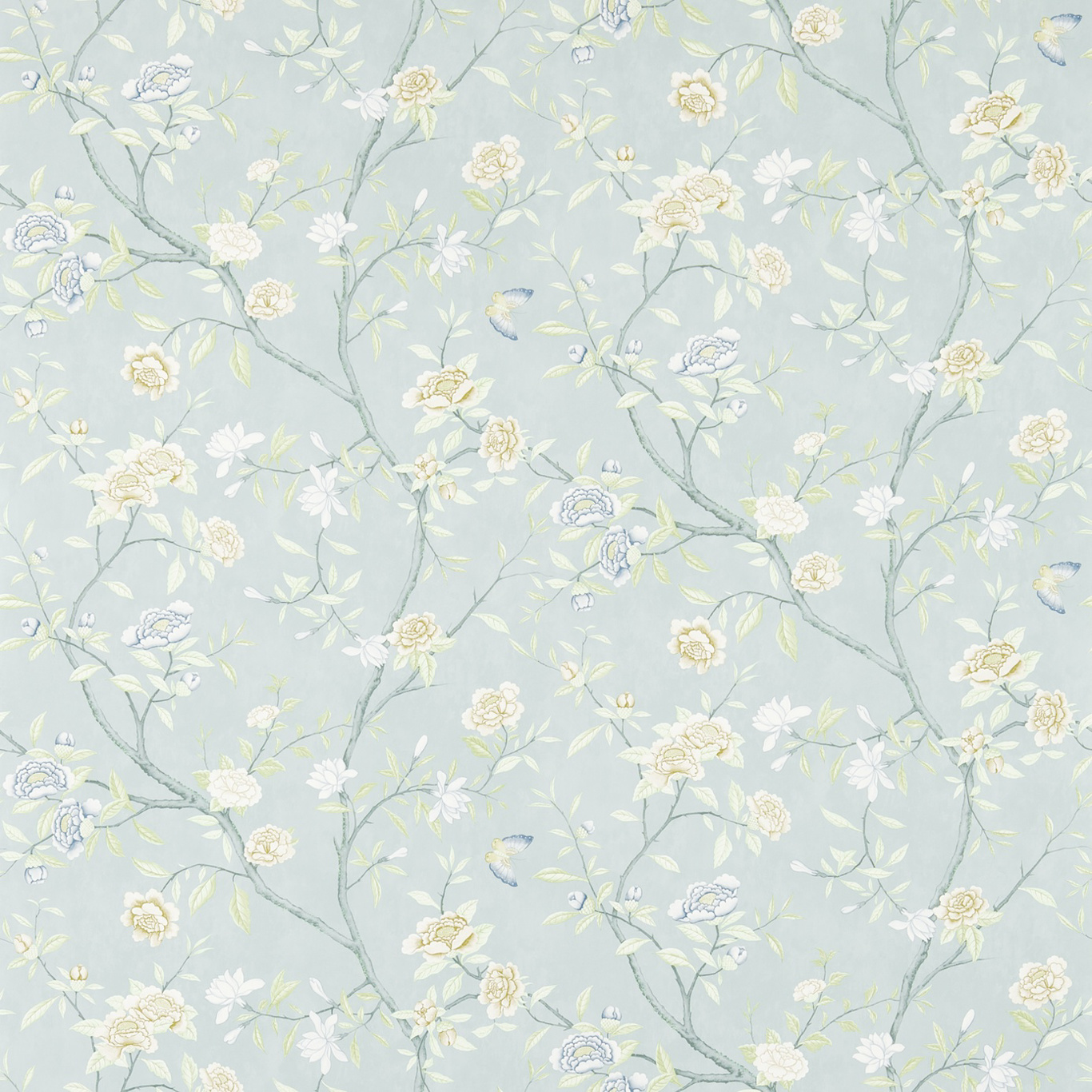 Nostell Priory Blue/Ivory Wallpaper by ZOF