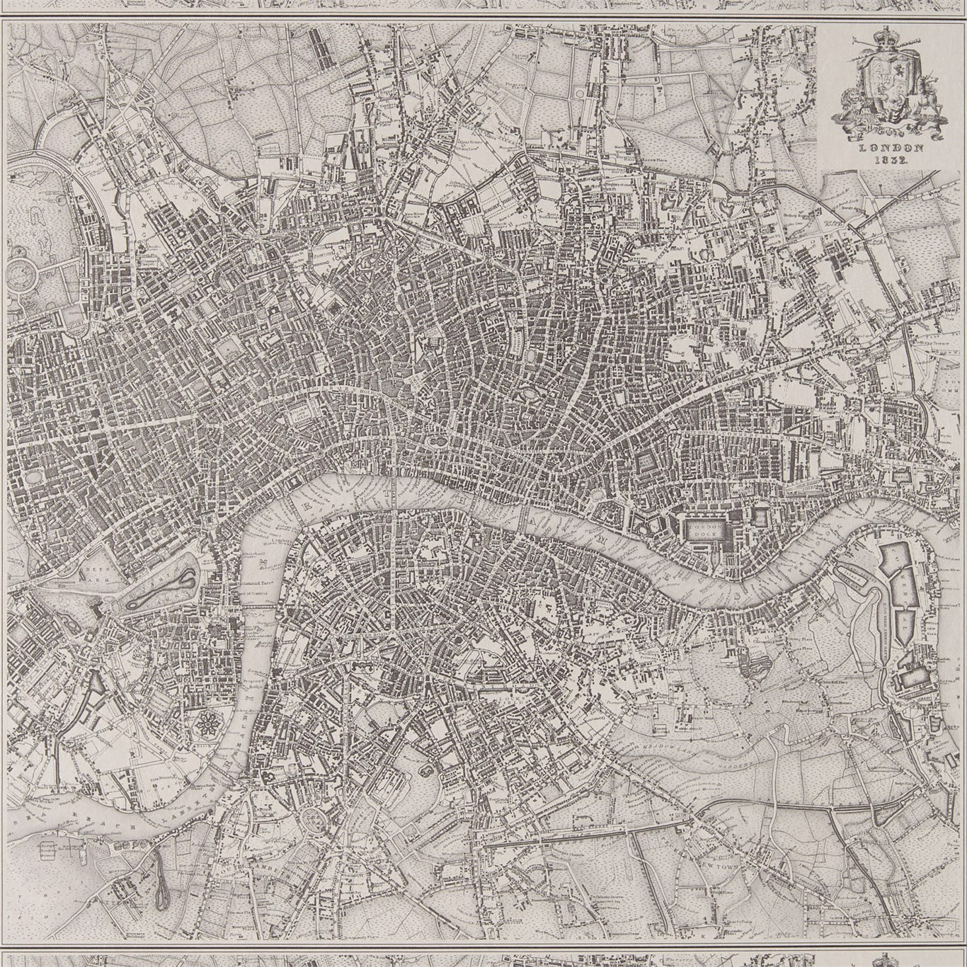 London 1832 Silver Wallpaper by ZOF