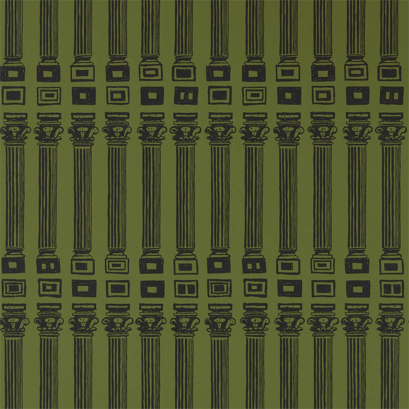 Columns Olive/Bone Black Wallpaper by ZOF
