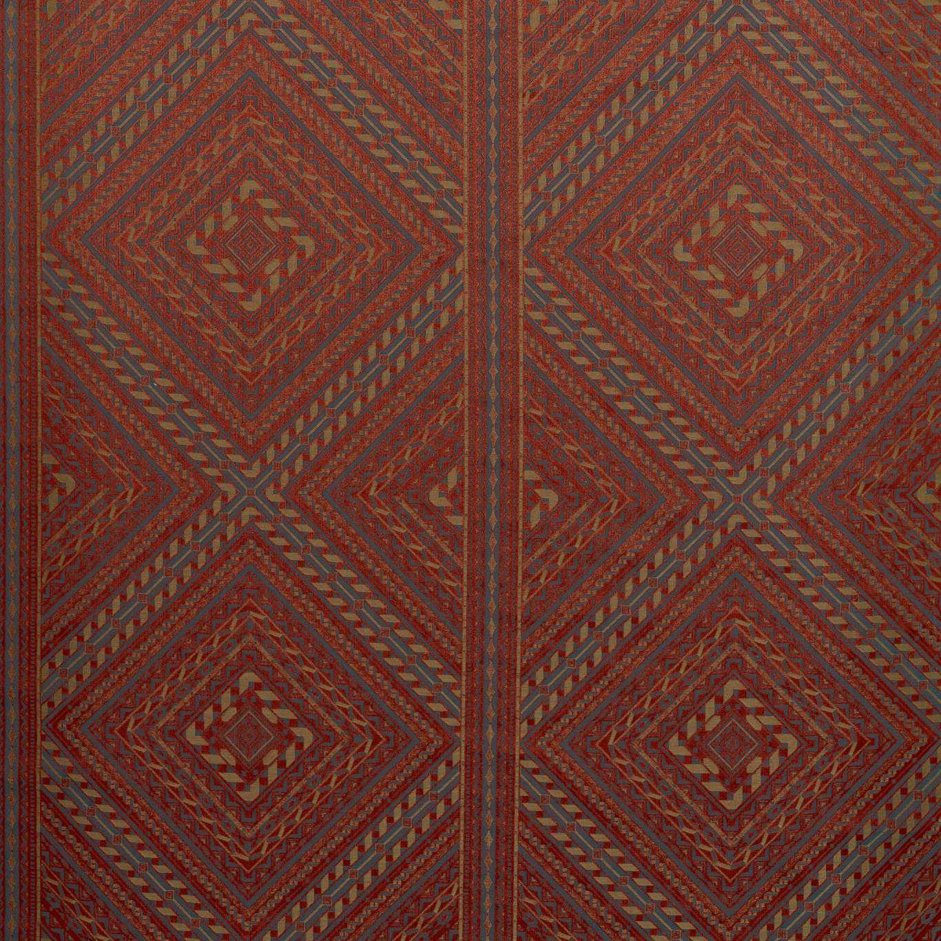 Marquetry Trellis Venetian Red Fabric by ZOF