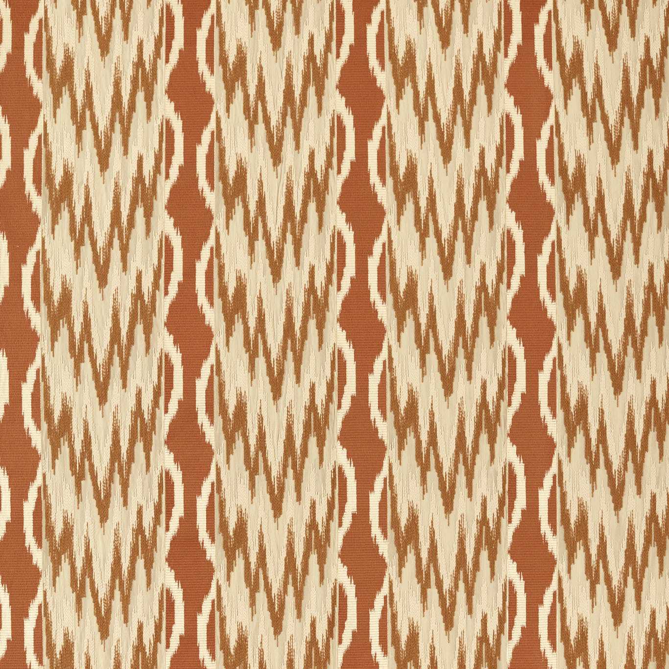 Embroidered Ikat Stripe Amber Fabric by ZOF