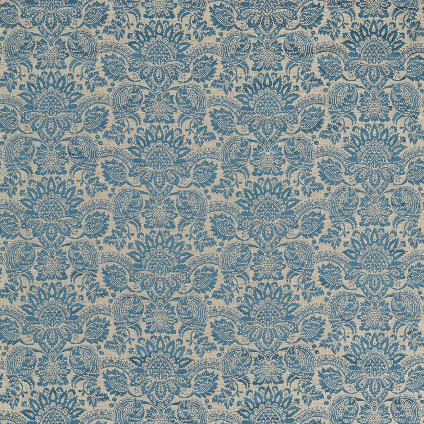 Pomegranate Brocatelle Wedgwood Blue Fabric by ZOF