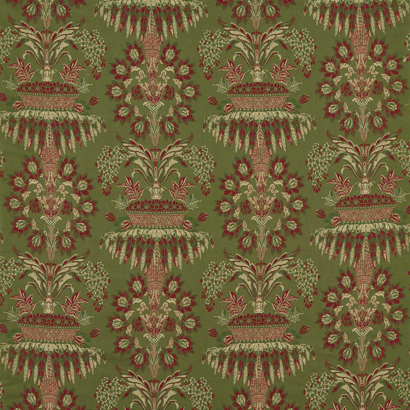 Long Gallery Brocade Olivine/Russet Fabric by ZOF