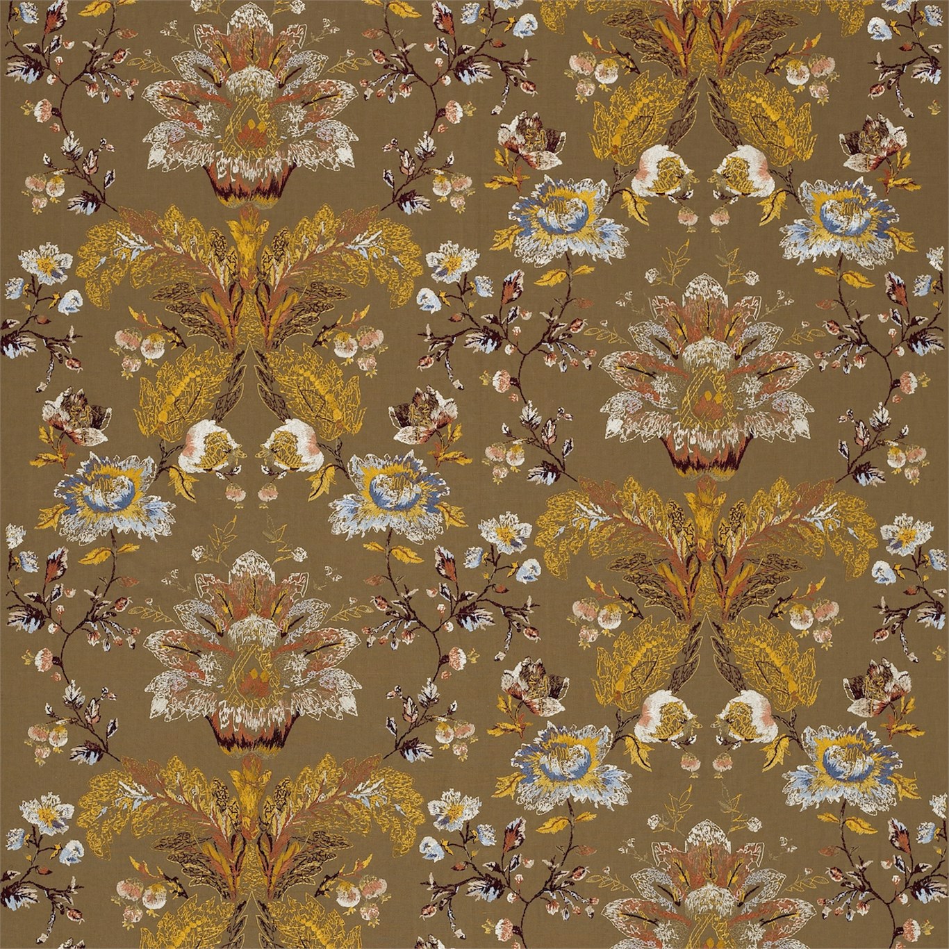 Stitch Damask Antique Fabric by ZOF