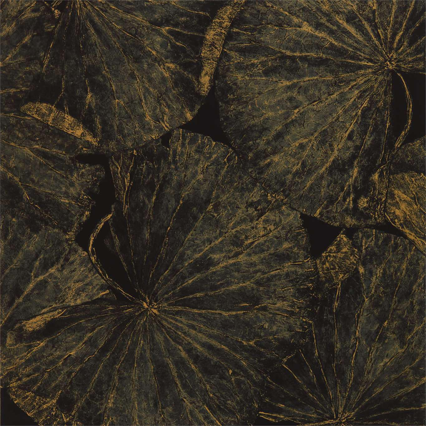 Taisho Deco Vine Black Wallpaper by ZOF