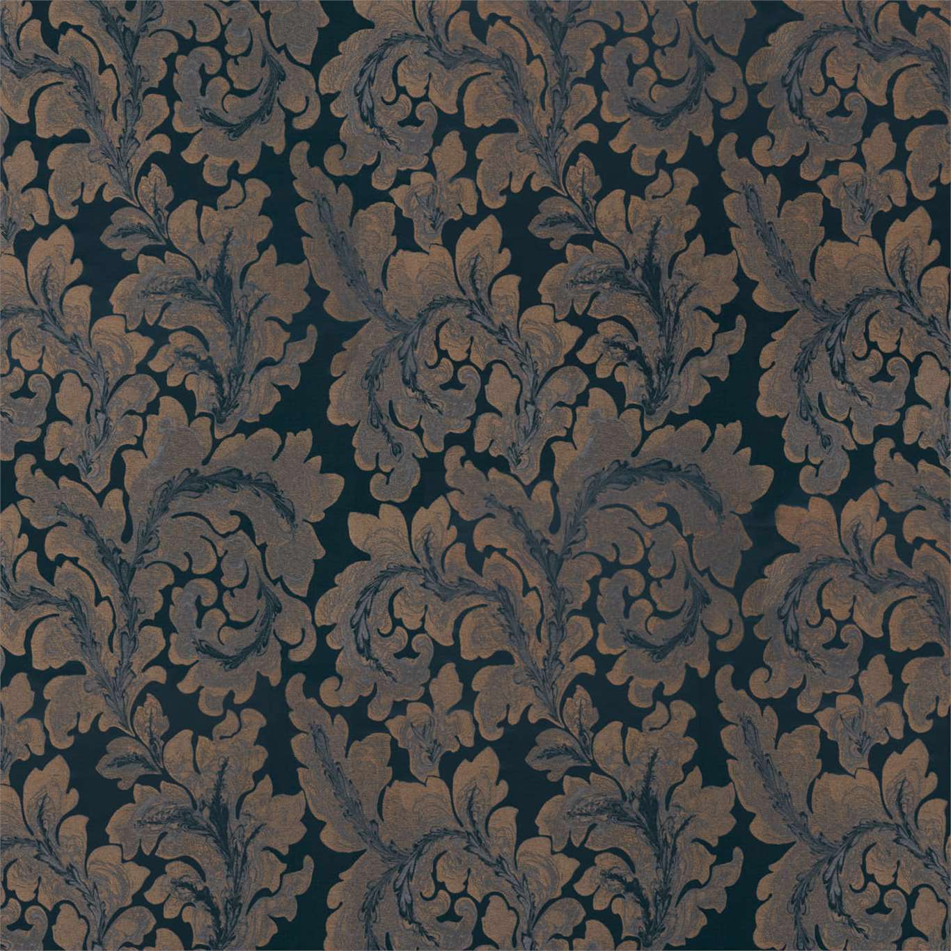Acantha Silk Prussian Blue Fabric by ZOF