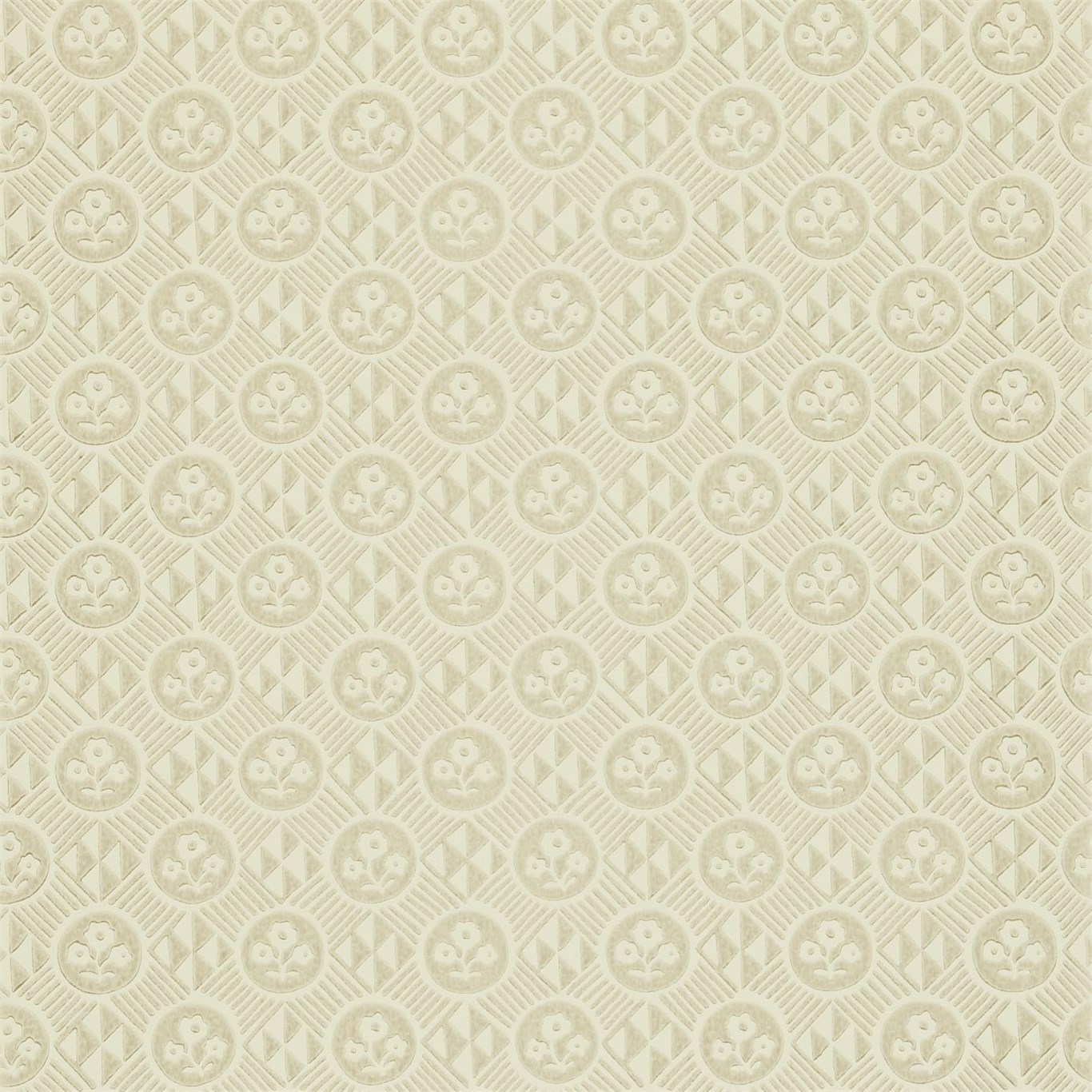 Diamonds & Flowers Linen Wallpaper by ZOF