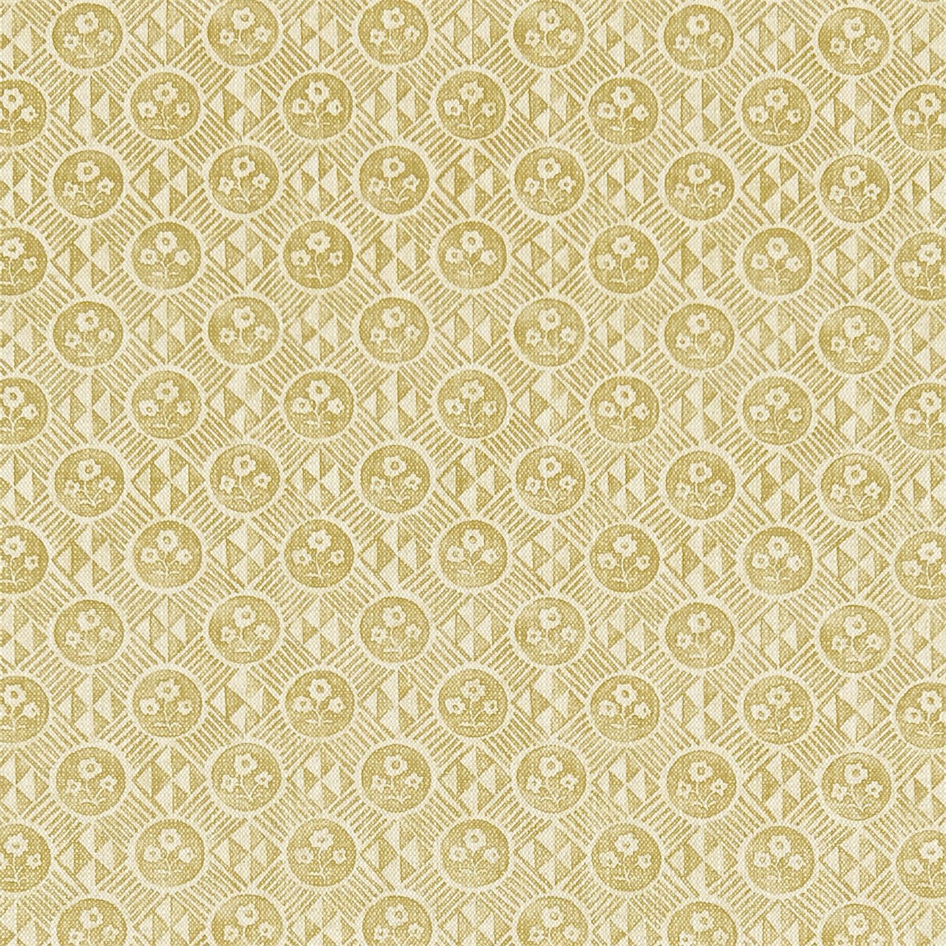 Diamonds & Flowers Gold Fabric by ZOF