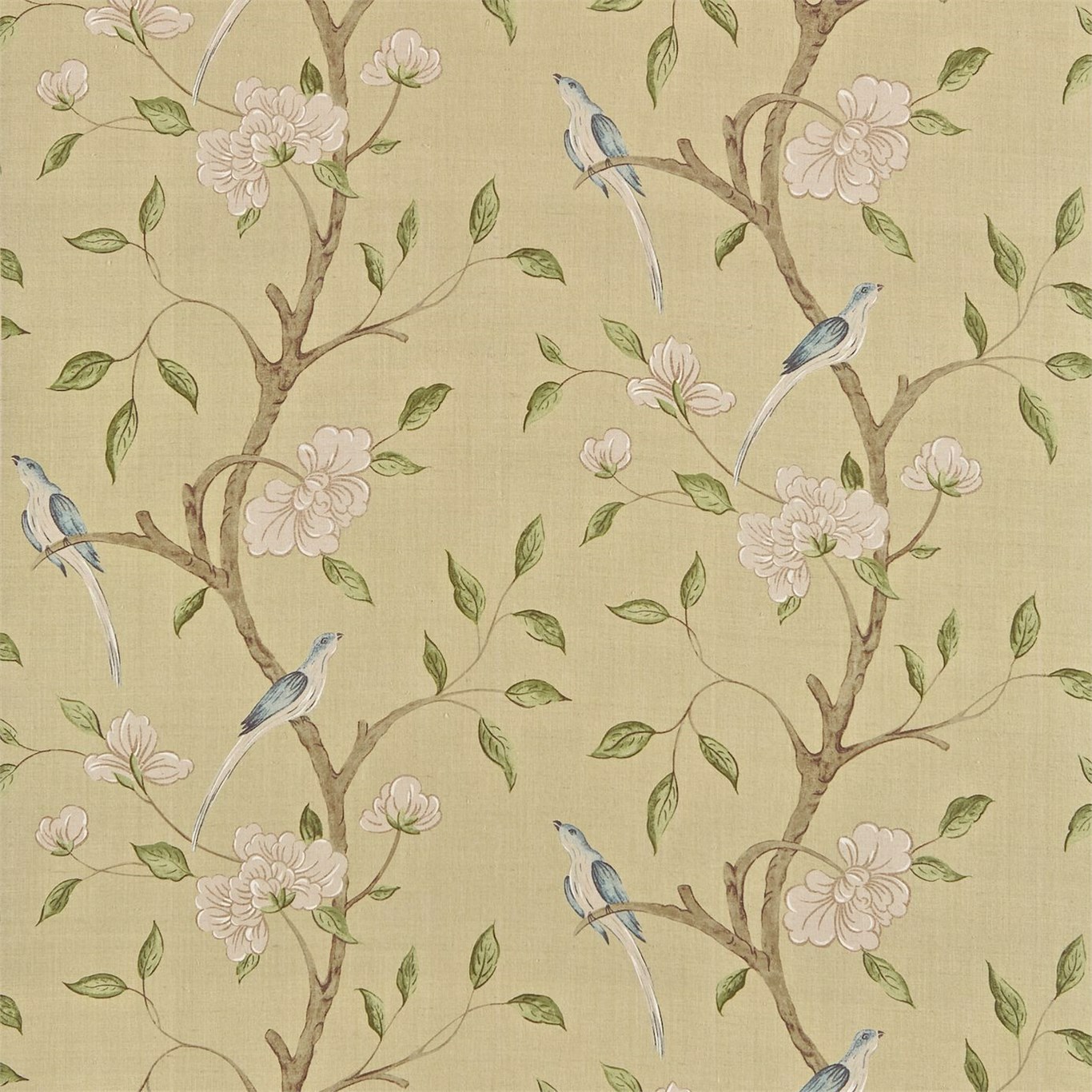 Eleonora Cream/Prussian Fabric Zoffany by Sanderson Design