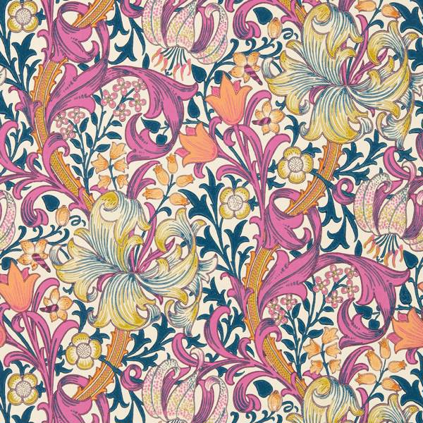 Golden Lily Wallpaper Pink Fizz Wallpaper by Archive