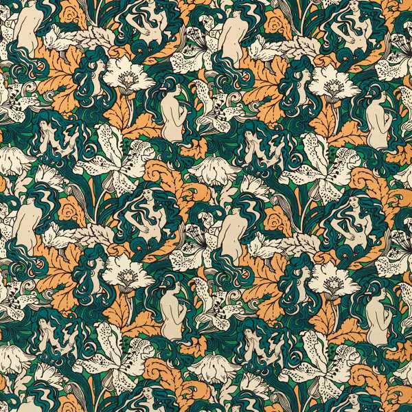 Forbidden Fruit Fabric Absinthe Fabric by Archive