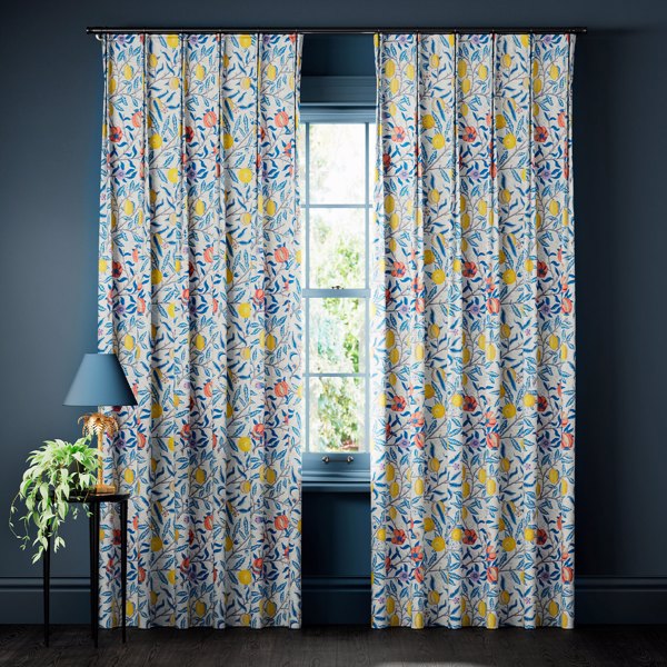 Fruit Curtains Paradise Blue Curtains by Archive