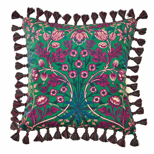 Hyacinth Cushion Emerald/Fuchsia Cushions by Archive