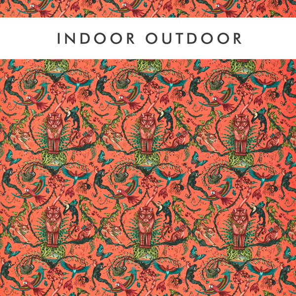 Bosque Dreams Indoor Outdoor Coral Fabric by Clarke & Clarke