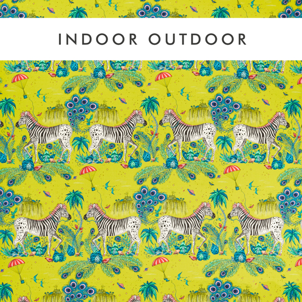 Lost World Indoor Outdoor Lime Fabric by Clarke & Clarke