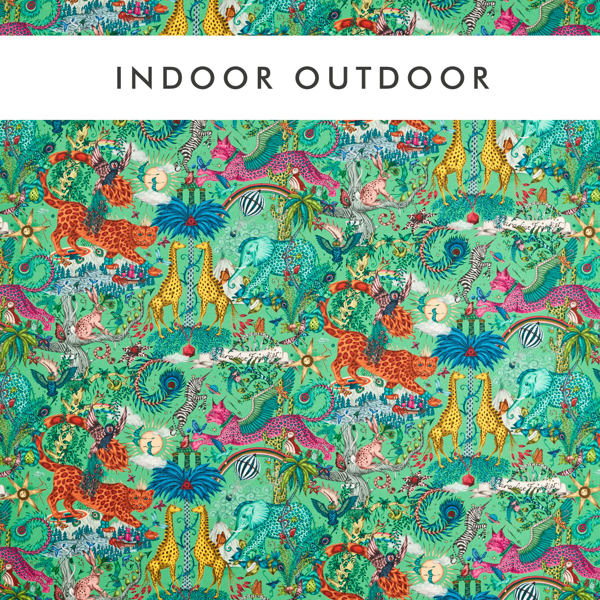 Paradise Lost Indoor Outdoor Green Fabric by Clarke & Clarke