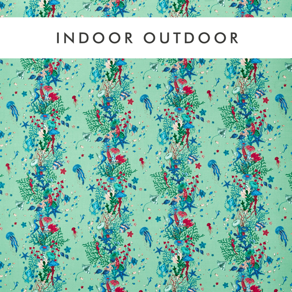 Seaforest Indoor Outdoor Aqua Fabric by Clarke & Clarke