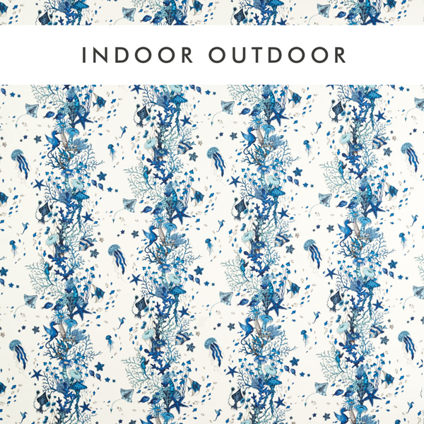 Seaforest Indoor Outdoor Blue Fabric by Clarke & Clarke