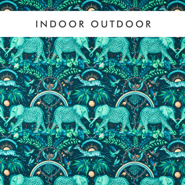 Zambezi Indoor Outdoor Teal Fabric by Clarke & Clarke