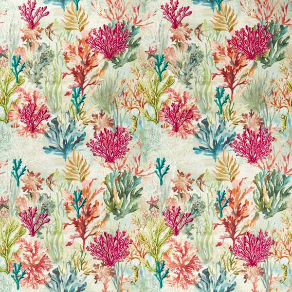 Oceana Print Coral Fabric by Clarke & Clarke