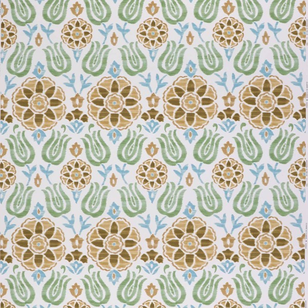 Cassia Seafoam/Mustard Fabric by Clarke & Clarke