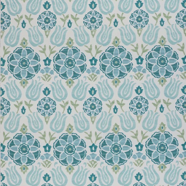 Cassia Peacock/Sky Fabric by Clarke & Clarke