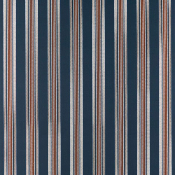Marylebone Navy/Rust Fabric by Clarke & Clarke