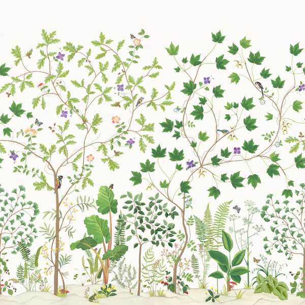 Sycamore and Oak Botanical Green Wallpaper by Sanderson