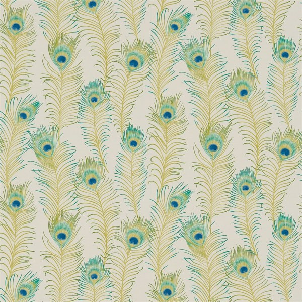 Themis Teal/Linden Wallpaper by Sanderson