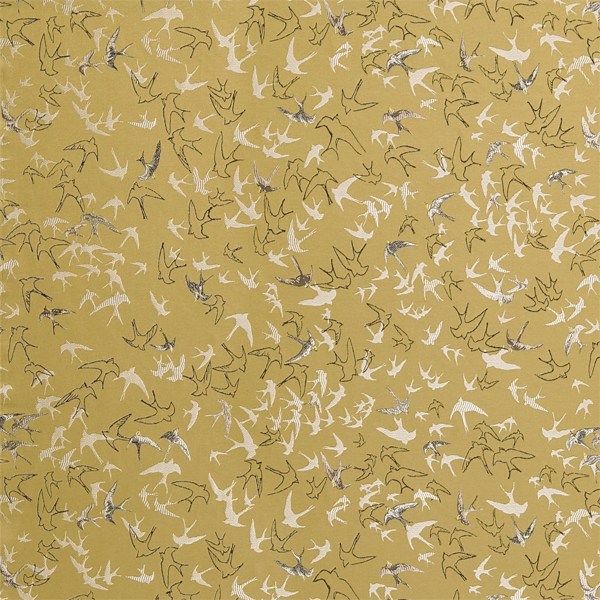 Song Birds Gold Fabric by Sanderson