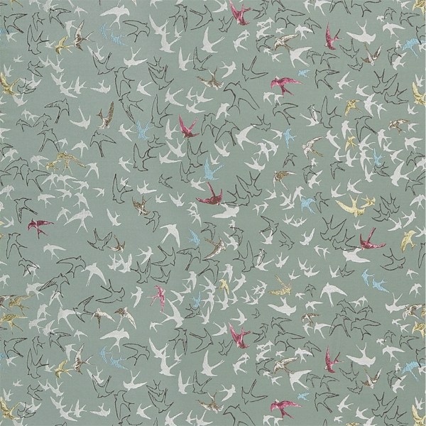 Song Birds Aegean Fabric by Sanderson