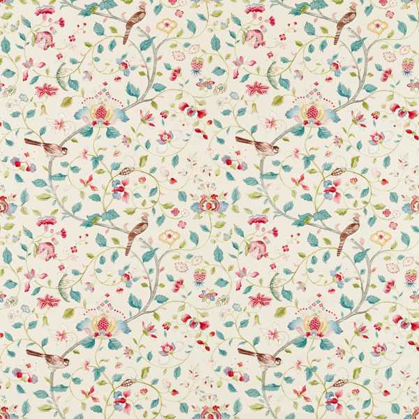 Aril's Garden Blue Clay/Pink Fabric by Sanderson