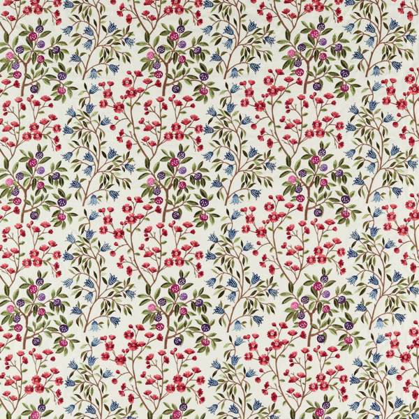 Foraging Embroidery Meadow Violet Fabric by Sanderson