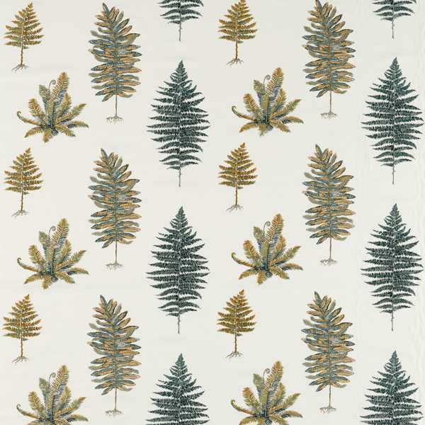 Fernery Embroidery Forest Green Fabric by Sanderson