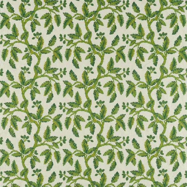 Oaknut Stripe Botanical Green Fabric by Sanderson