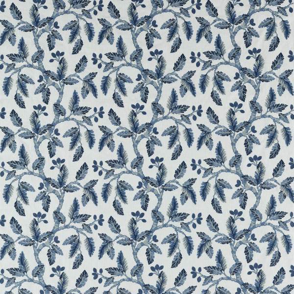 Oaknut Stripe Indigo/Multi Fabric by Sanderson