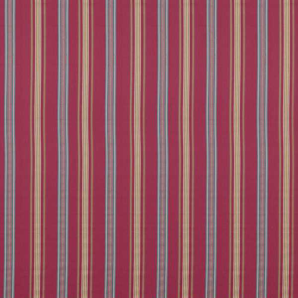 Valley Stripe Mulberry/Blue Fabric by Sanderson