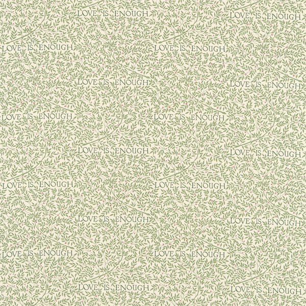 Love Is Enough Thyme/Parchment Fabric by Morris & Co