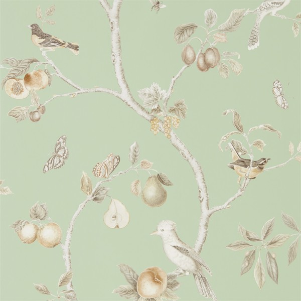 Fruit Aviary Sage/Neutral Wallpaper by Sanderson