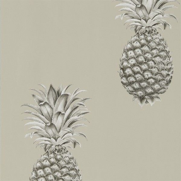 Pineapple Royale Charcoal/Champagne Wallpaper by Sanderson