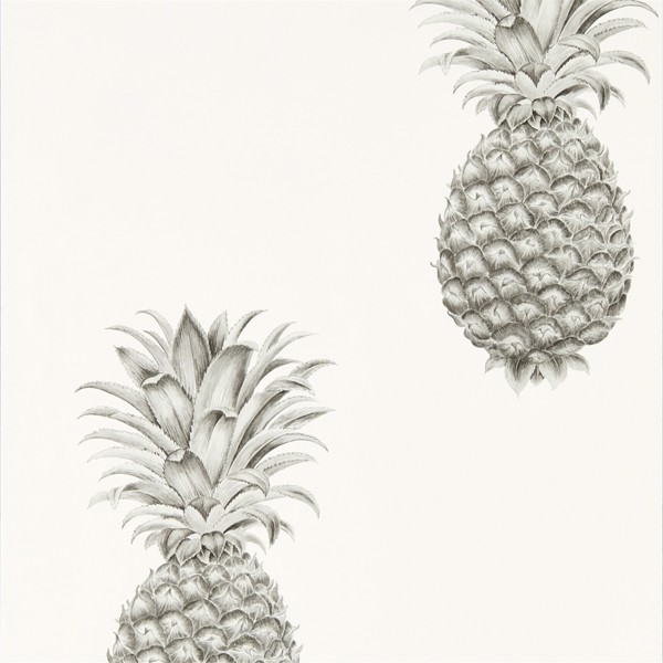 Pineapple Royale Silver/Ivory Wallpaper by Sanderson