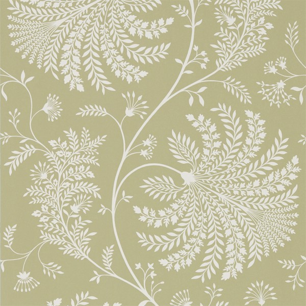 Mapperton Garden Green/Cream Wallpaper by Sanderson