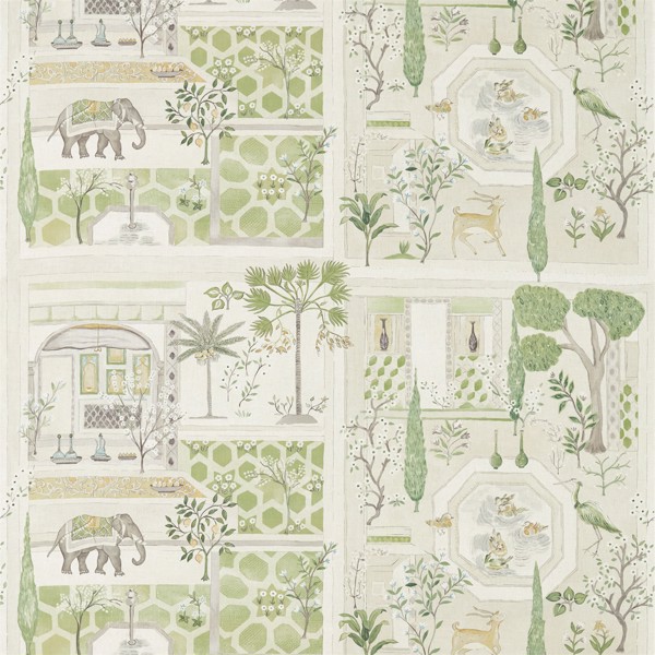 Sultans Garden Garden Green Fabric by Sanderson